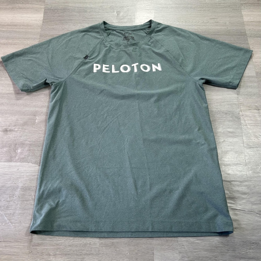 Rhone Peloton Shirt Mens Small Green Short Sleeve Performance Training Top
